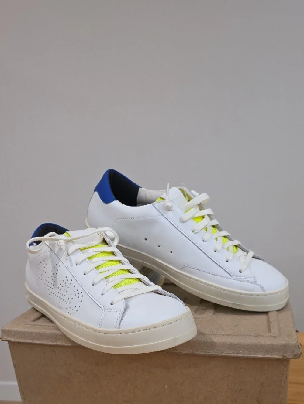 NEW $268 P448 JOHN STYLE CF23JOHN-M M LEATHER SNEAKERS IN FLIGHT SIZE 42